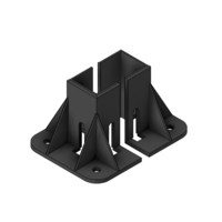 MODULAR SOLUTIONS ELITE FOOT<BR>45MM X 45MM THREE SIDED, 11MM FLOOR ANCHOR HOLES W/HARDWARE